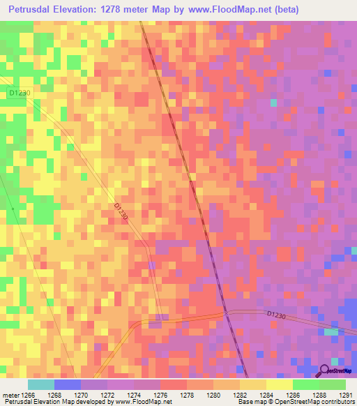 Petrusdal,Namibia Elevation Map