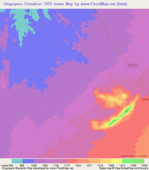 Otupopero,Namibia Elevation Map