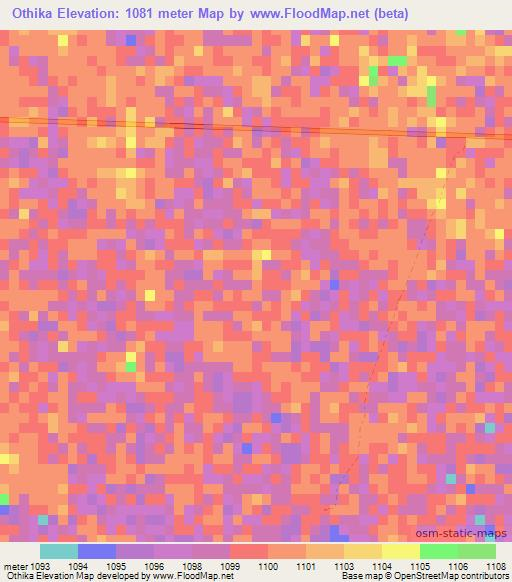 Othika,Namibia Elevation Map