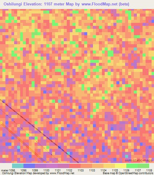 Oshilungi,Namibia Elevation Map