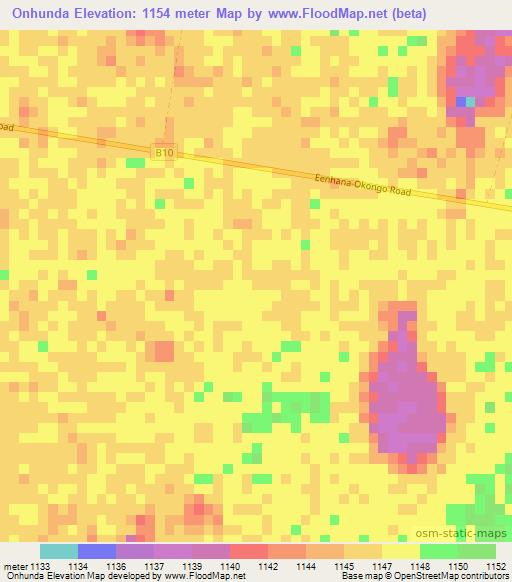 Onhunda,Namibia Elevation Map
