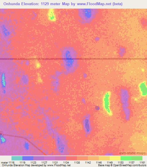 Onhunda,Namibia Elevation Map
