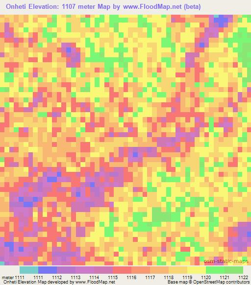 Onheti,Namibia Elevation Map