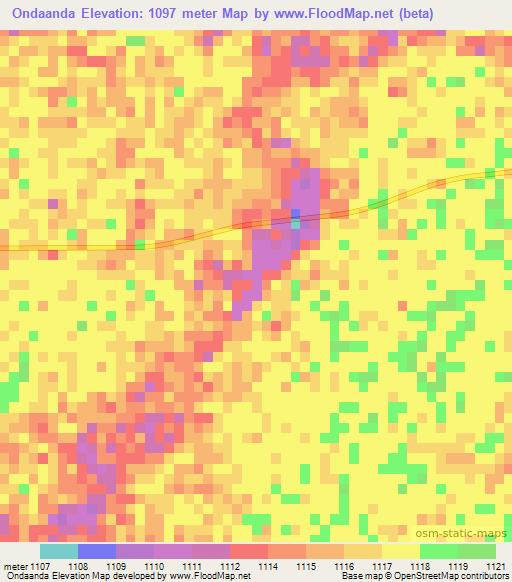 Ondaanda,Namibia Elevation Map