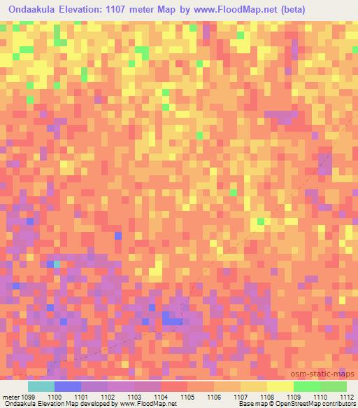 Ondaakula,Namibia Elevation Map