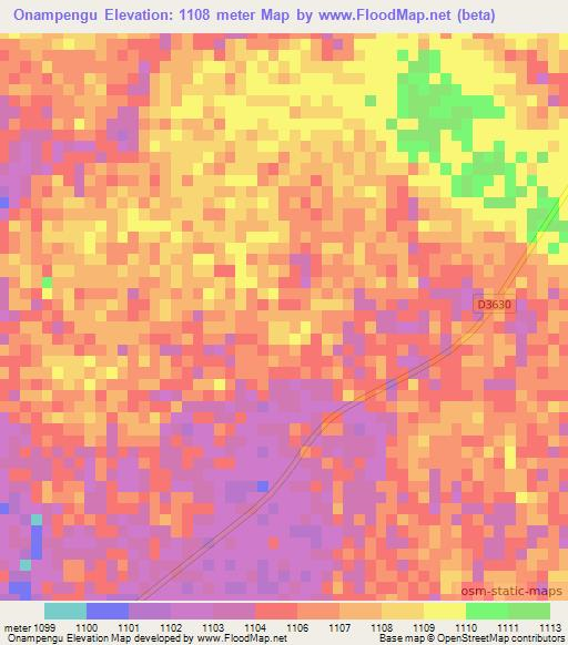 Onampengu,Namibia Elevation Map
