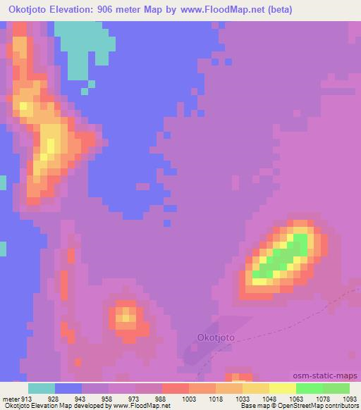 Okotjoto,Namibia Elevation Map