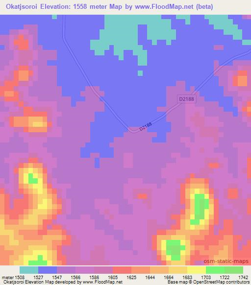 Okatjsoroi,Namibia Elevation Map