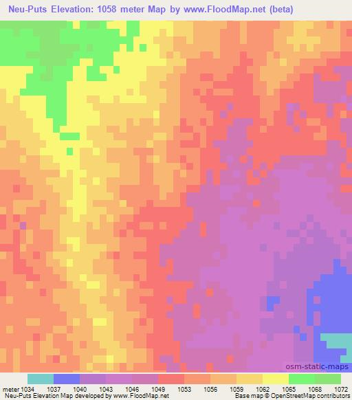 Neu-Puts,Namibia Elevation Map