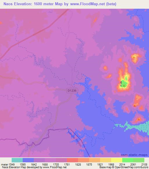 Naos,Namibia Elevation Map
