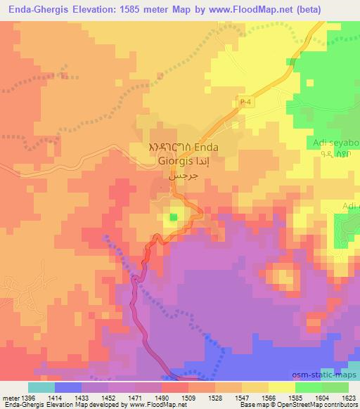 Enda-Ghergis,Eritrea Elevation Map