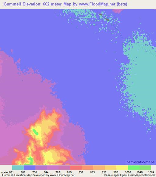 Gummeli,Ethiopia Elevation Map