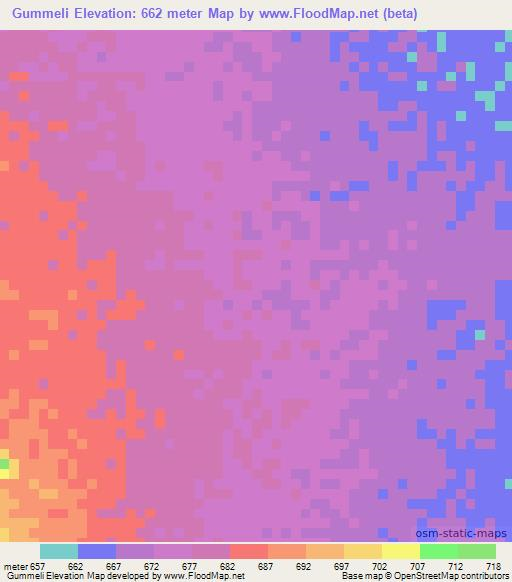 Gummeli,Ethiopia Elevation Map