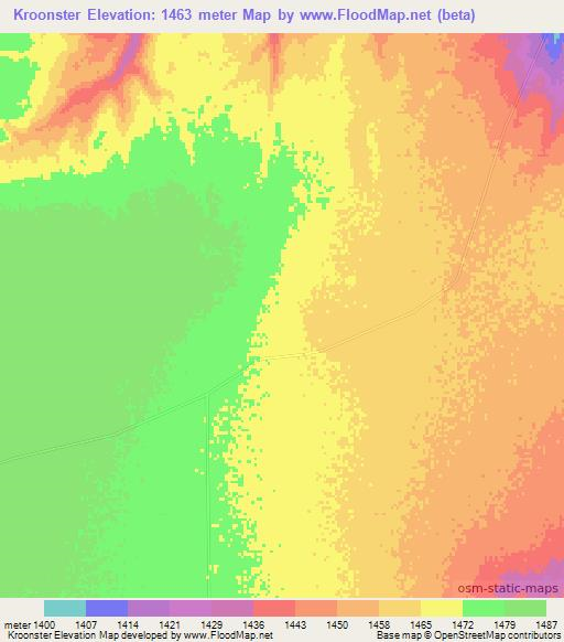 Kroonster,Namibia Elevation Map
