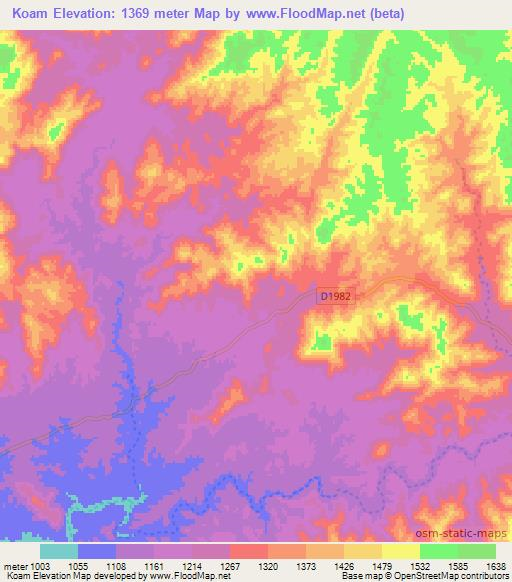 Koam,Namibia Elevation Map