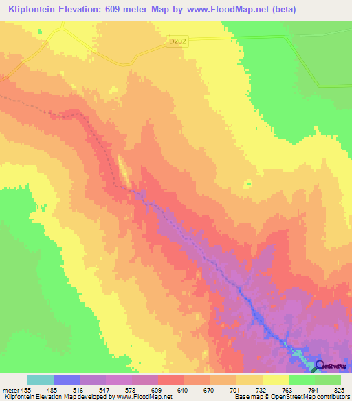Klipfontein,Namibia Elevation Map