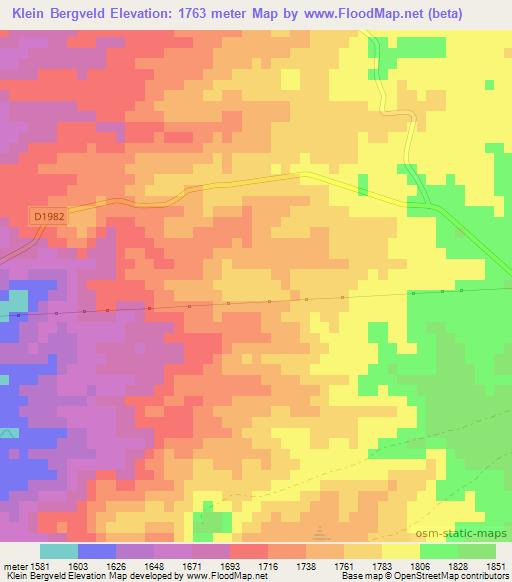 Klein Bergveld,Namibia Elevation Map