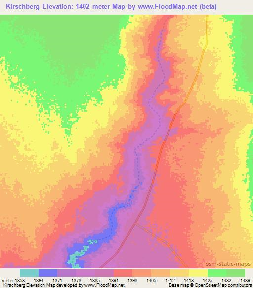 Kirschberg,Namibia Elevation Map