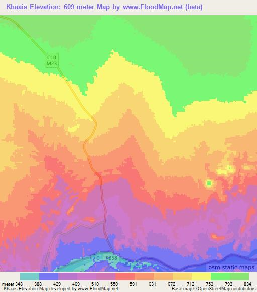 Khaais,Namibia Elevation Map