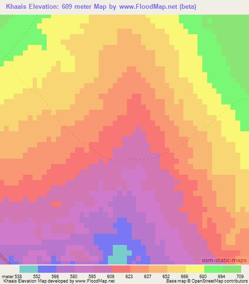 Khaais,Namibia Elevation Map