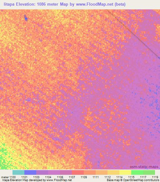 Iitapa,Namibia Elevation Map