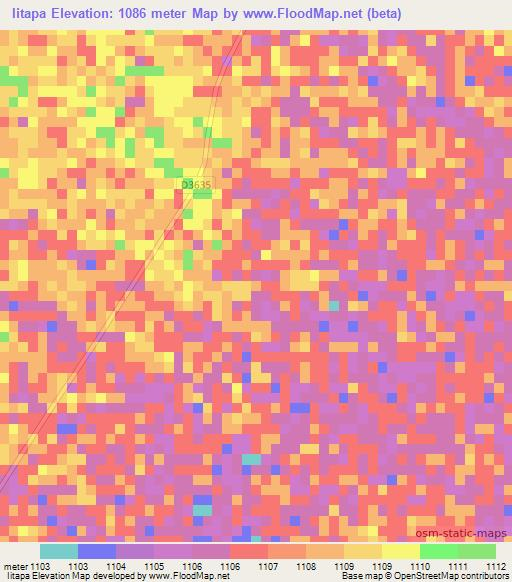 Iitapa,Namibia Elevation Map