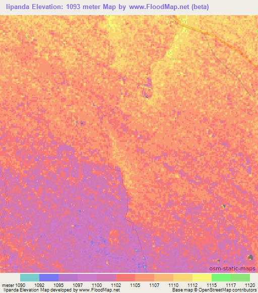 Iipanda,Namibia Elevation Map