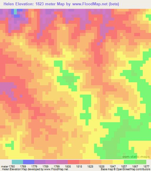 Helen,Namibia Elevation Map
