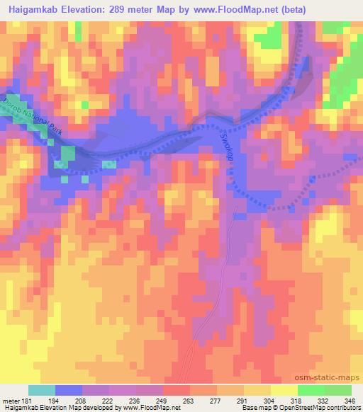 Haigamkab,Namibia Elevation Map
