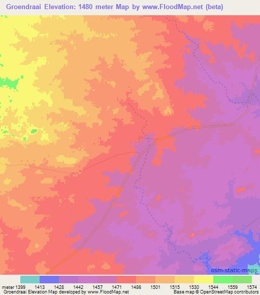 Groendraai,Namibia Elevation Map