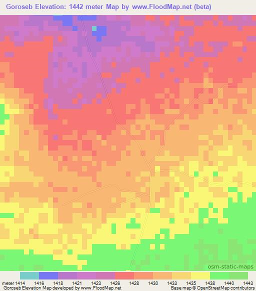Goroseb,Namibia Elevation Map