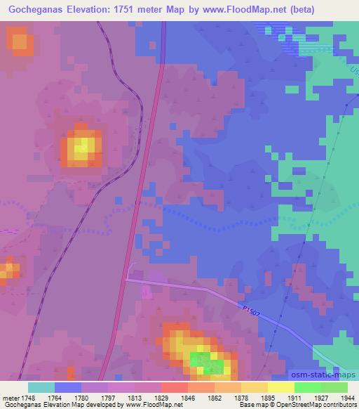 Gocheganas,Namibia Elevation Map
