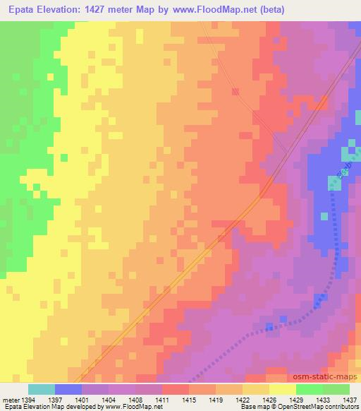 Epata,Namibia Elevation Map
