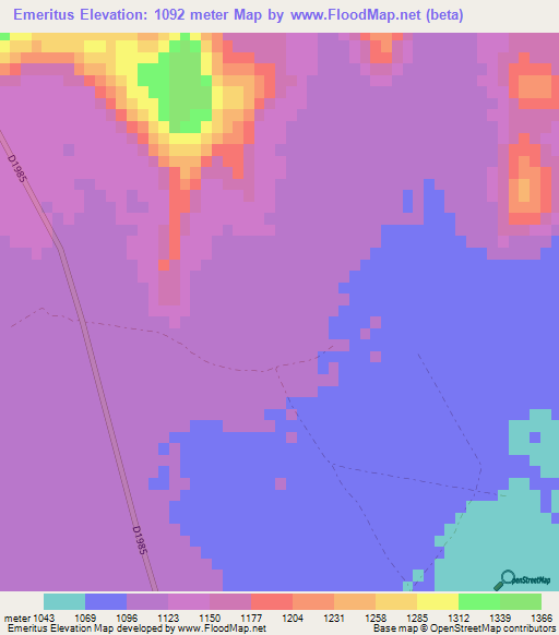 Emeritus,Namibia Elevation Map