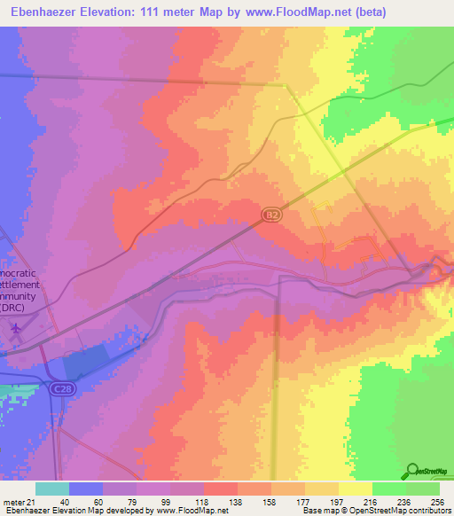 Ebenhaezer,Namibia Elevation Map
