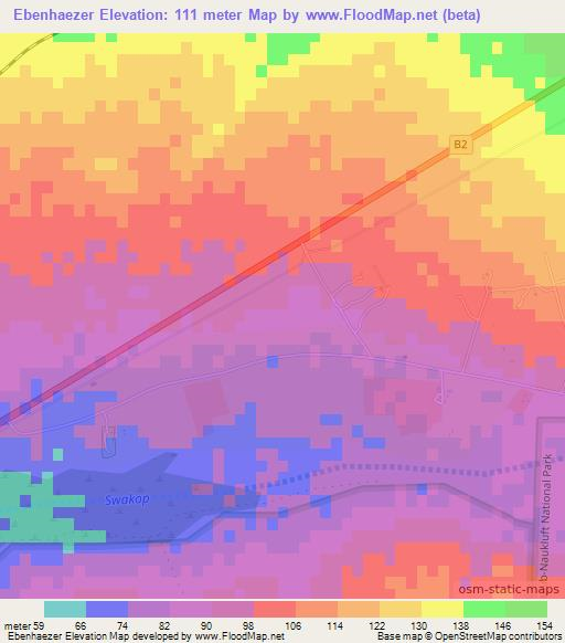 Ebenhaezer,Namibia Elevation Map