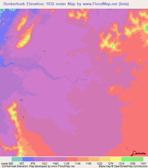 Donkerhoek,Namibia Elevation Map