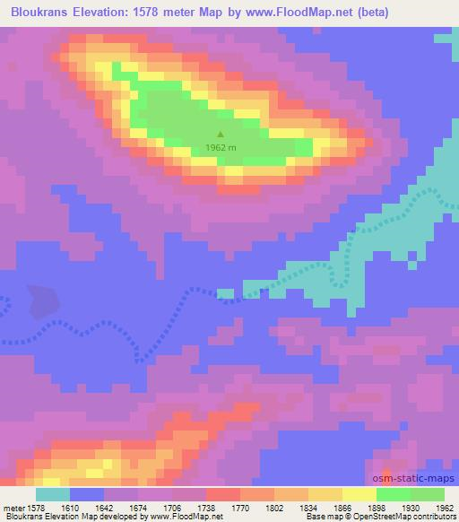 Bloukrans,Namibia Elevation Map
