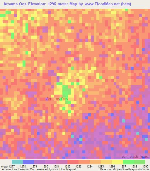 Aroams Oos,Namibia Elevation Map