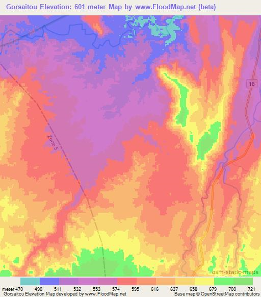Gorsaitou,Ethiopia Elevation Map