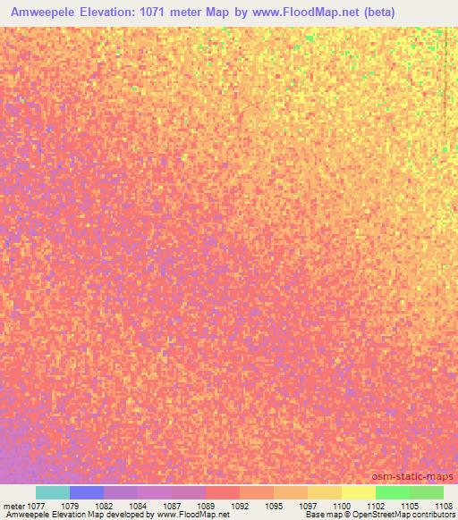 Amweepele,Namibia Elevation Map
