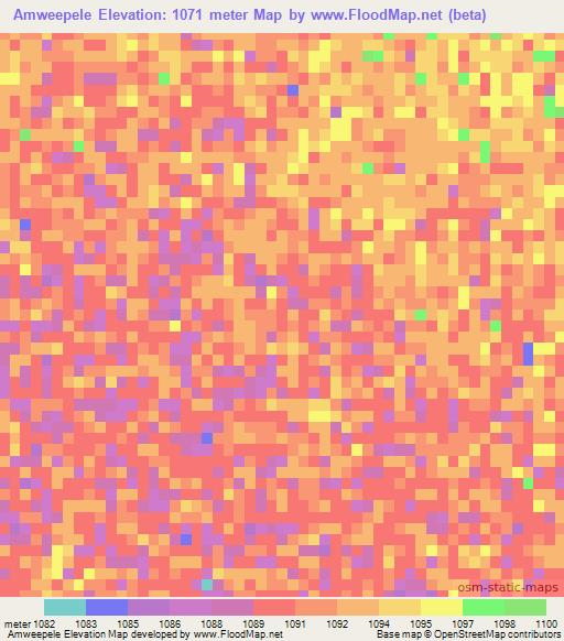 Amweepele,Namibia Elevation Map