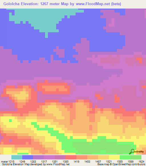 Gololcha,Ethiopia Elevation Map