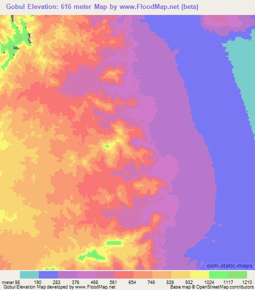 Gobul,Ethiopia Elevation Map
