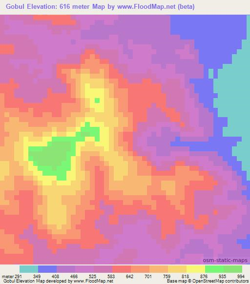 Gobul,Ethiopia Elevation Map