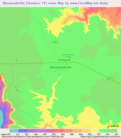 Nieuwoudtville,South Africa Elevation Map