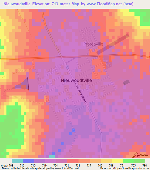 Nieuwoudtville,South Africa Elevation Map