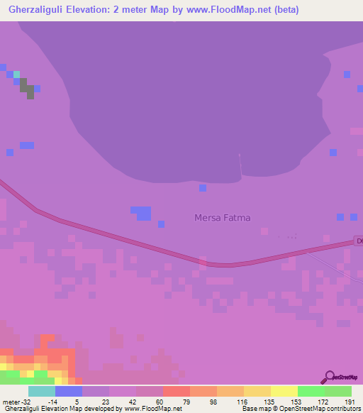 Gherzaliguli,Eritrea Elevation Map