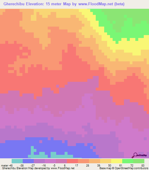 Gherechibu,Ethiopia Elevation Map