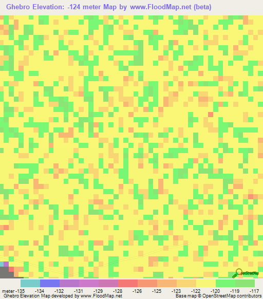 Ghebro,Ethiopia Elevation Map